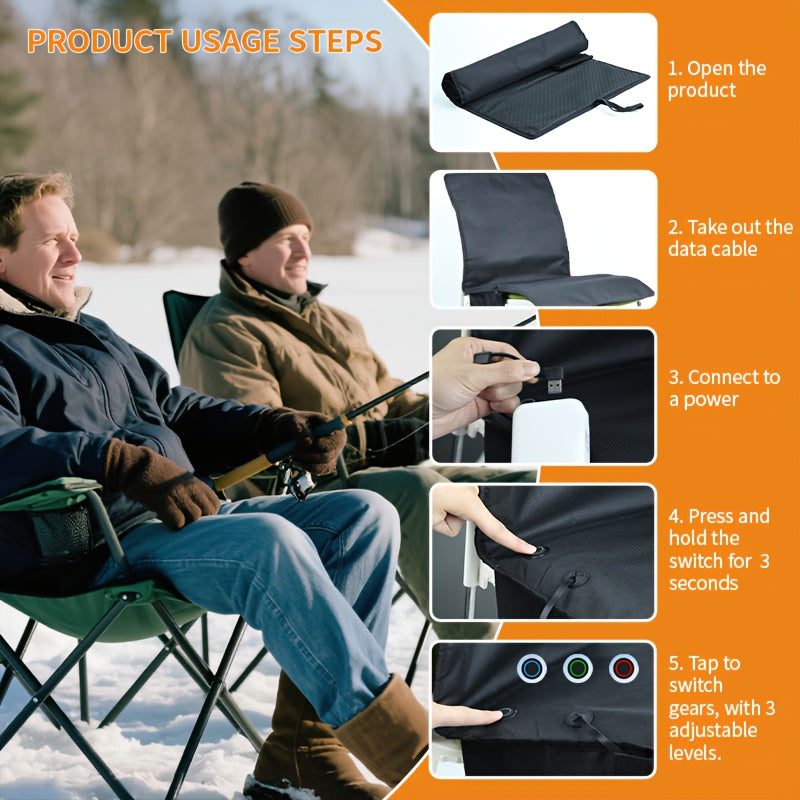 Thin Portable Heated Seat Cushion 3 Speed Temp Control Gift