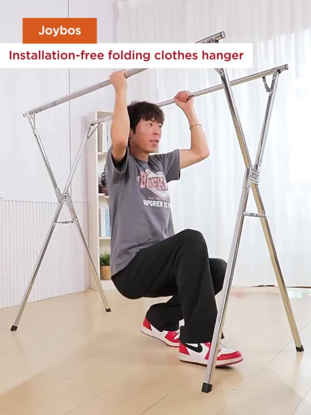 JOYBOS Adjustable Retractable Clothes Drying Rack 63 to 78.7 Inches Folding Indoor Outdoor Heavy Duty Stainless Steel