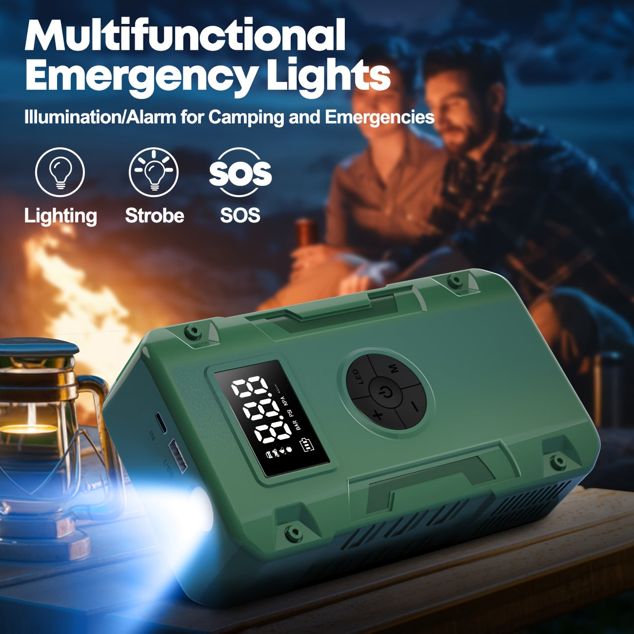 9000A 7 In 1 Emergency Jump Starter With Air Pump Portable