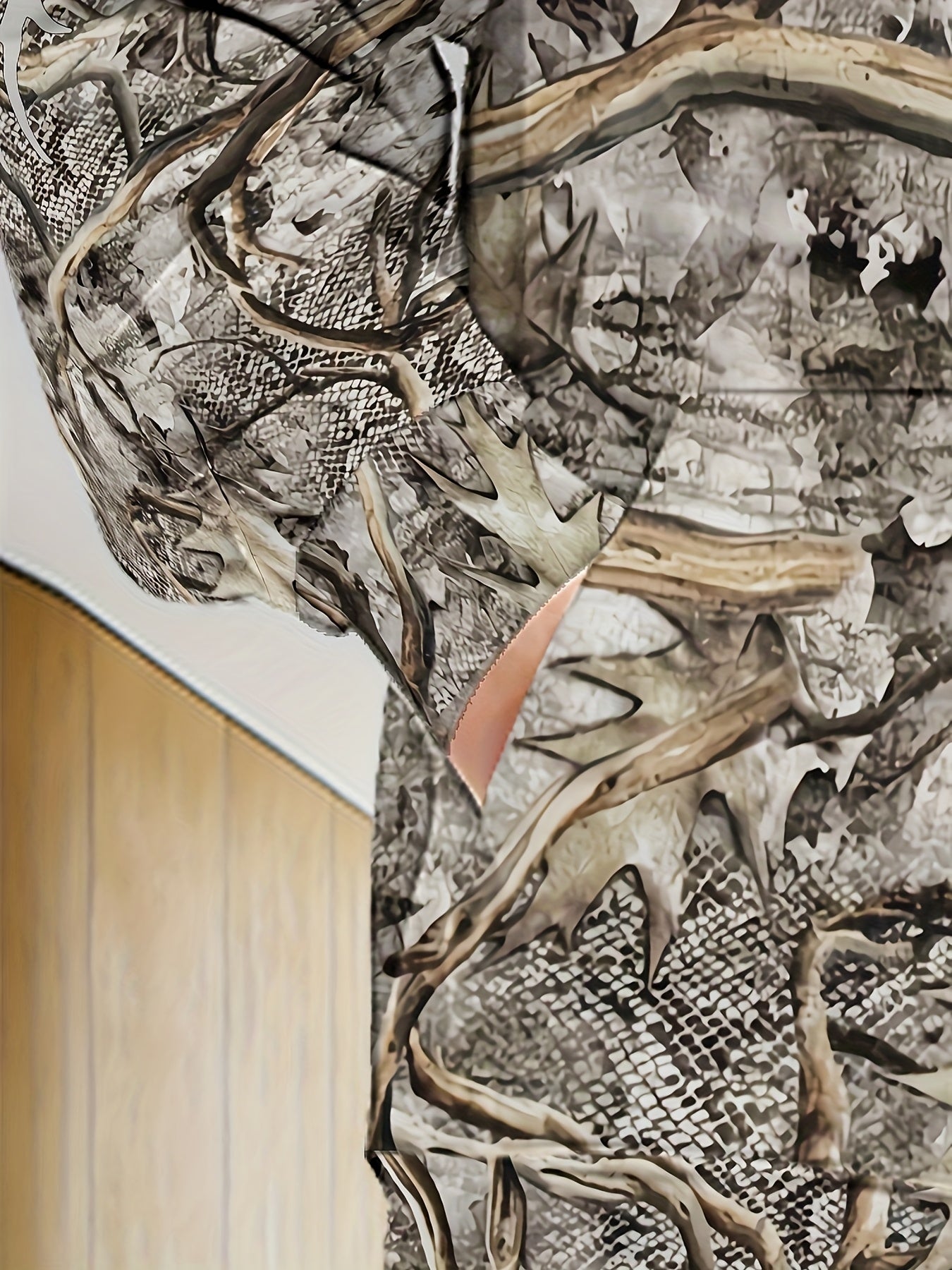 Stylish Men's Deer Antler Print Hooded Zip Up Winter Jacket