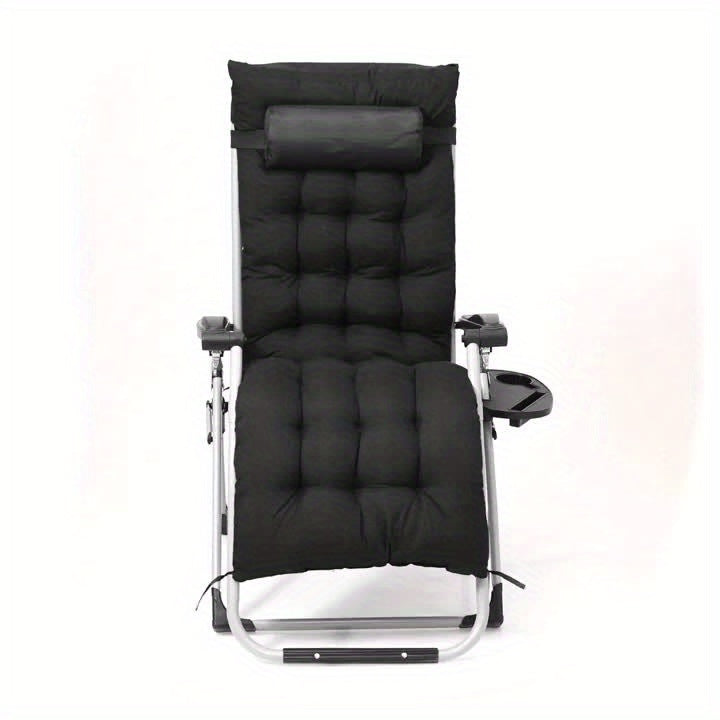 Ergonomic Zero Gravity Outdoor Lounge Chair With Side Table Grey 440 Pound Weight Capacity Durable Poolside