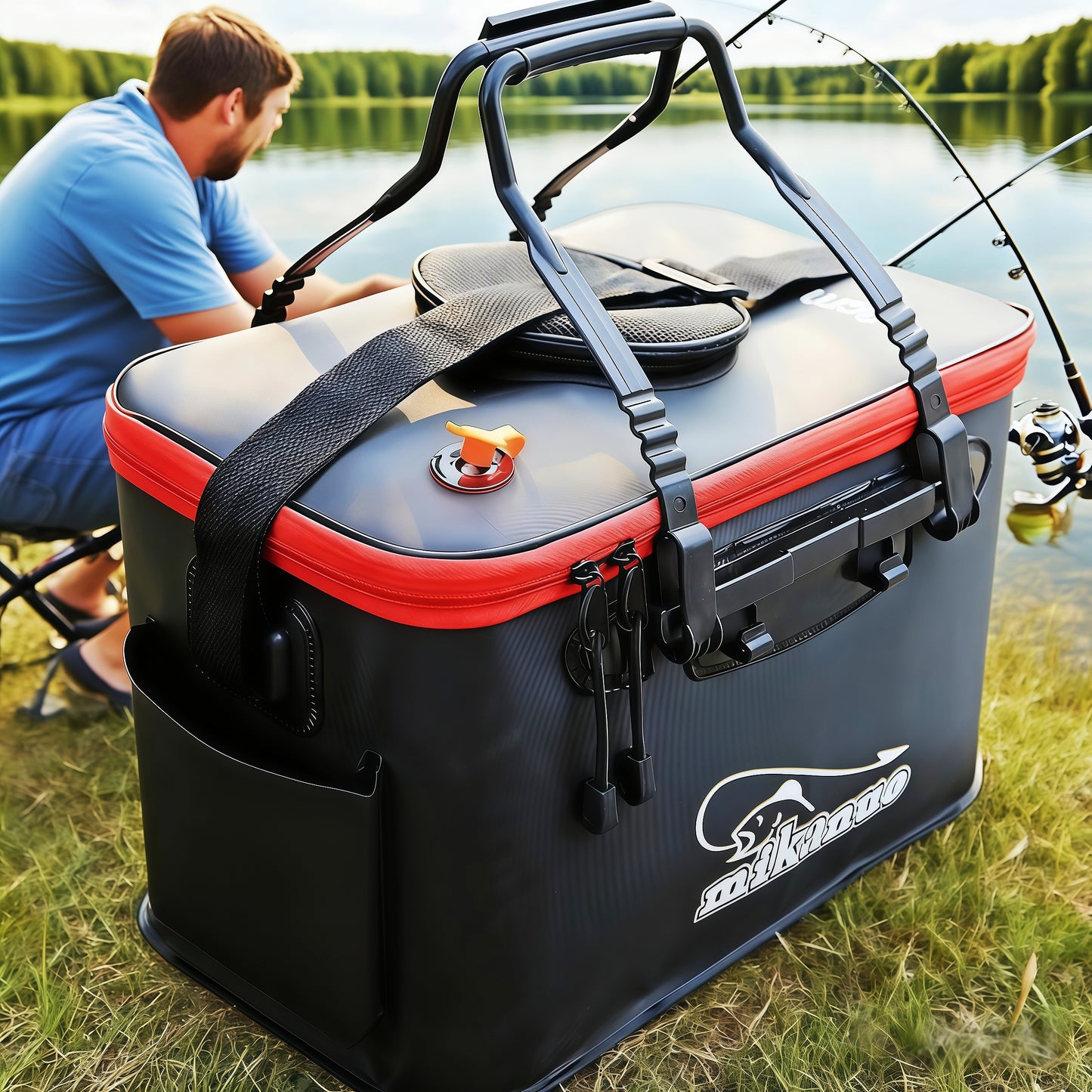 Foldable EVA Fishing Bucket Portable Live Fish Storage