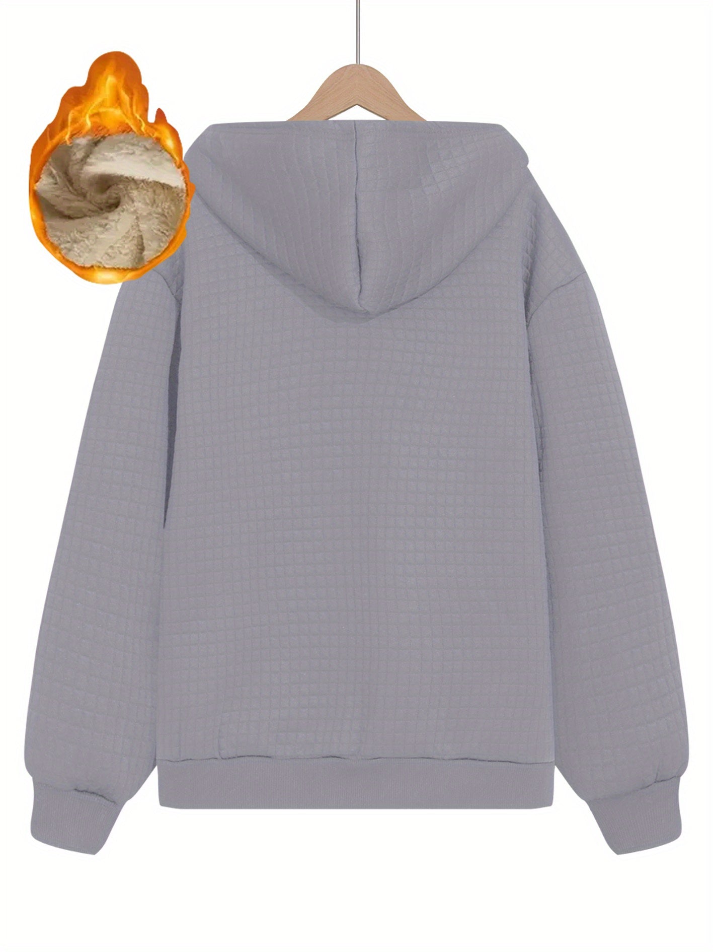 Womens Thermal Full Zip Hooded Jacket Paw Print Pattern