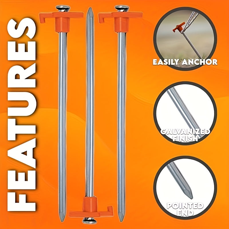 Heavy Duty Tent Stakes 20 Pcs Rust Resistant Ground Pegs