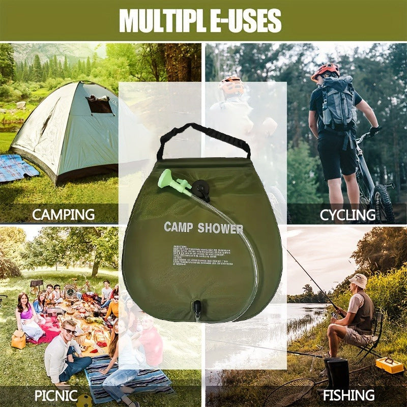 Portable 5 Gallon Camping Shower Bag With Detachable Hose