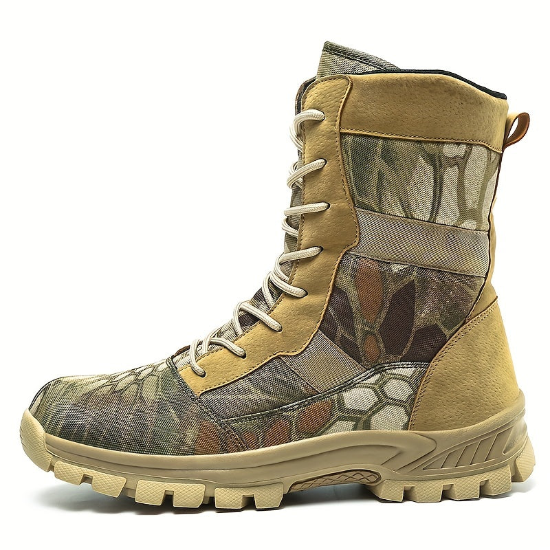 Mens Camo Insulated Hiking Boots High Top Durable Shoes