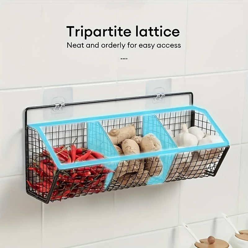 Durable Adjustable Kitchen Storage Basket For Spices Onions Garlic